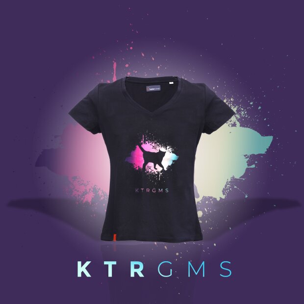 KTRGMS T-Shirt ColorSplashCat - Damen